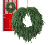 Christmas Door Decor Wreath - 60cm Artificial Green Wreath Decor - Festive Decorative Garland for Indoor and Outdoor Christmas Holiday Decoration - Indoor Outdoor Home Entrance Wall Window Mantel