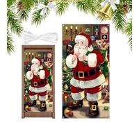 Christmas Door Decoration with Santa Pattern - Photo Banner - Festive Background Decoration for Children's Room Party Entrance Area New Year