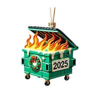 Christmas Door Decorations, Dumpster Fire 2024 Ornament Funny Acrylic Dumpster Fire Christmas Tree Ornament Hilarious For Coworkers For & Family (Acrylic)