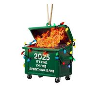 Christmas Door Decorations, Dumpster Fire 2024 Ornament Funny Acrylic Dumpster Fire Christmas Tree Ornament Hilarious For Coworkers For & Family (Acrylic)