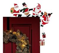 Christmas Door Frame Decor - Wooden, Christmas Door Hanging, Festive Atmosphere | Holiday Spirit Wreath Decorations, Doors Corner Ornaments For Entrance Doors, Wall, Window