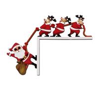 Christmas Door Frame Decoration - Double-Sided Wall Sculpture, Door Frame Christmas Decorations, Christmass Elk Corner Decor, Plate Figurine Handrail For Walls Doors Window Home Cabinet Bedroom