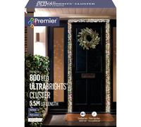 Premier 800 LED UltraBrights Christmas Door Garland Rose Gold Wire Light RAINBOW