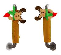 Christmas Door Handle Covers with Festive Fabric Designs of Santa Snowman Reindeer for Seasonal Home Decor (C)