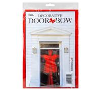 Christmas Door Ribbon 1 X Varied Design 35Cm X 23Cm X 1Cm Red Gold Silver