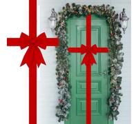 Christmas Door Ribbon Bow: 40x33 cm Large Red Christmas Tree Velvet Bows for Fireplace Home Front Door Decorations