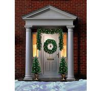 Christmas Door Set Wreath (Pre Lit)