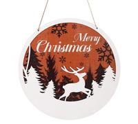 Christmas Door Sign, Merry Christmas Hanging Wooden Door Plaque Front Decoration Double Layer 3D Stereo Xmas Ornament Door Welcome Hanger for Outdoor Indoor Christmas Decor Supplies(Style A)