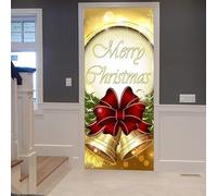 Christmas Door Stickers for Interior Doors Christmas 3D Door Decals Art Sticker Self Adhesive Door Murals for Bedrooms Living Room Bathroom Home Decor 77 x 200 cm 6528A