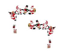 Christmas Door Topper Frames Decoration, Santa Claus, Snowman and Reindeer Design Hanging Corner Decor, Cute Midget Figurine for Home Wall Cabinet Bedroom Entry Holiday Decor