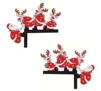 Christmas Door Topper - Wooden Aesthetic 2-Piece Corner Decor, Rustic Holiday Accent, Easy Mount Feature, Premium Seasonal Display Item, Bedroom Porch Entryway Use, 7.87x5.98 inches