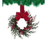 Christmas Door Wreath,10 Inch Artificial Seasonal Decoration,Festive Farmhouse Wreath - for Homeowners Decorators Church Office Apartment Coffee Shop Front Door Indoor Wall Window Mantel Entrance