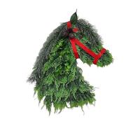 Christmas Door Wreath Artificial Rustic Horse Head | e Equestrian Piece: Decorated with a handmade horse head design, this Christmas wreath exudes rustic, country elegance and serves a