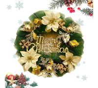 Christmas Door Wreath, Outdoor Christmas Wreath - Christmas Gold Ball Wreath Christmas Winter Wreath | Christmas Garland, Christmas Wreath for Doors, Greetings from Family Friends