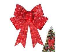 Christmas Door Wreath with LED Light Bow Shape large Christmas Ornament