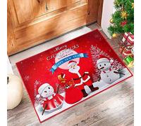 Christmas Doormat 45*70cm Non-Slip Christmas Floor Mat Merry Christmas Welcome Doormat Santa Snowman Door Mat Absorbent Christmas Bath Rug for Outdoor Indoor Kitchen Bedroom Doorway Xmas Decoration