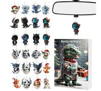 Christmas Dragon 2D Acrylic Pendant for Interior Mirror 24 Days Advent Counter Animal Pendant Countdown Calendar 2025 for Christmas Tree Party Window Wall Car