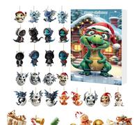 Christmas Dragon Advent - 2D Acrylic Dragon Ornaments 24 Days Advent | Animal Charm, Countdown Calendar 2025 For Christmas Tree Party Window Wall Car Rearview Mirror Decor