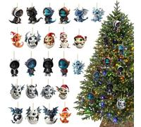 Christmas Dragon Calendar, 2D Acrylic Dragon Pendant & Collectible Toy Keepsake, Festive Advent Gift for Kids Teens Family, for Backpack Pencil Case Schoolbag Holiday Countdown Fun