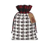 Christmas Drawstring Angry Rhino Print Gift Bags,Burlap Bags With Drawstring For Apply To Wedding,Easter,Xmas