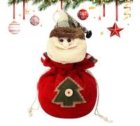 Christmas Drawstring Bag - Knitted Fabric Wrapper | Reusable Treat Holder | Novel Holiday Design | Party Favor Theme, Candy Packaging Option | Gift Wrapping Choice, Decorative Seasonal Accessory, D