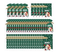 Christmas Drawstring Bag - Reusable Gift Wrap Set, Festive Party Favor Holders, Decorative Wrapping Accessory, Colorful Holiday Packaging, Goody Bag Organizer for Adults Lovers Family Friends 50 Piece