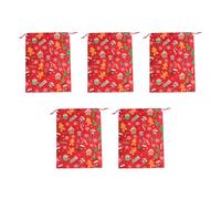 Christmas Drawstring Bags for Children, Reusable Cookie Sack - Bag to Store Festive Cookies, Party Favourites Filled with Stockings, Family Gatherings, Crafts