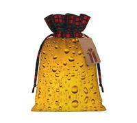 Christmas Drawstring Beer Wallpaper Print Gift Bags,Burlap Bags With Drawstring For Apply To Wedding,Easter,Xmas