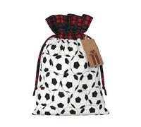 Christmas Drawstring Black And White Soccer Ball Pattern Print Gift Bags,Burlap Bags With Drawstring For Apply To Wedding,Easter,Xmas