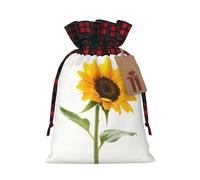 Christmas Drawstring Bloom Sunflower Print Gift Bags,Burlap Bags With Drawstring For Apply To Wedding,Easter,Xmas