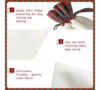 Christmas Drawstring Burlap Gift Bags for Holiday Bag, Abstract Angel Wings Print Treats Candy Wrap Party Pouches