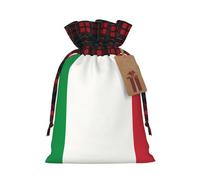 Christmas Drawstring Burlap Gift Bags for Holiday Bag, Italian flag Print Treats Candy Wrap Party Pouches