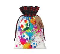 Christmas Drawstring Colorful Football Print Gift Bags,Burlap Bags With Drawstring For Apply To Wedding,Easter,Xmas