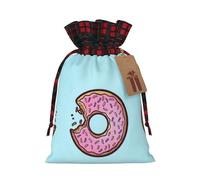 Christmas Drawstring Donut Print Gift Bags,Burlap Bags With Drawstring For Apply To Wedding,Easter,Xmas