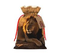 Christmas Drawstring Gift Bag Reusable Large Wrapping Bag with Tag | South Africa animal Xmas Gift Bag Decorations Christmas Sacks Beautiful Christmas Bags for Gifts Present Party