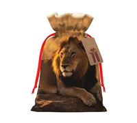 Christmas Drawstring Gift Bag Reusable Large Wrapping Bag with Tag | South Africa animal Xmas Gift Bag Decorations Christmas Sacks Beautiful Christmas Bags for Gifts Present Party