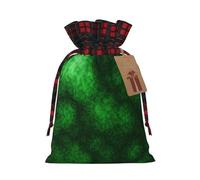 Christmas Drawstring Gift Bags Big Data Green Data, Wrapping Bags with Tags for Presents Xmas Birthday Holiday Party Decorations