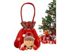 Christmas Drawstring Gift Bags, Christmas Santa Claus Snowman Elk Doll Present Bag, Wrapping Sacks Pouches, Gift Package, Candy Sweet Goodie Wrapping Bags for Kids Holiday Christ-mas Eve Presents