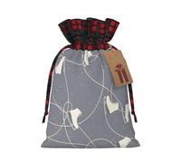 Christmas Drawstring Gift Bags Ice Skating Boots Winter, Wrapping Bags with Tags for Presents Xmas Birthday Holiday Party Decorations