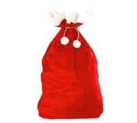 Christmas Drawstring Gift Bags Santa Claus Red Flannel
