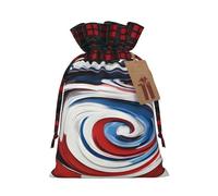 Christmas Drawstring Gift Bags With Tags Marble Mixed Brown Print - Candy Goody Present Bags, Xmas Gift Wrapping Bag, Party Xmas Tree Decor