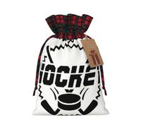 Christmas Drawstring Hockey Print Gift Bags,Burlap Bags With Drawstring For Apply To Wedding,Easter,Xmas