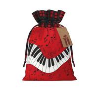 Christmas Drawstring Music Note Piano Print Gift Bags,Burlap Bags With Drawstring For Apply To Wedding,Easter,Xmas
