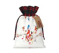 Christmas Drawstring Musica Butterfly Print Gift Bags,Burlap Bags With Drawstring For Apply To Wedding,Easter,Xmas