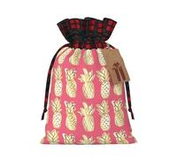 Christmas Drawstring Pineapple Print Gift Bags,Burlap Bags With Drawstring For Apply To Wedding,Easter,Xmas