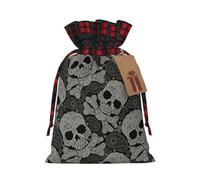 Christmas Drawstring Skull Print Gift Bags,Burlap Bags With Drawstring For Apply To Wedding,Easter,Xmas
