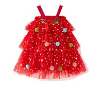 Christmas Dress for Children, Christmas Dress Girls Dresses with Plush Ball Cake Smash Christmas Tree Tutu Evening Dress Princess Dress Merry Christmas Party Dress Clothing