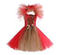 Christmas Dress Girls Red Princess Dress Girls Tulle Dress with Headband Layered Pageant Dresses Tutu Evening Dress Princess Dress Merry Christmas Party Dress Clothing