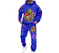 Christmas Dress,Modern Business Ensemble For Formal Attire With Tailored Fit And Distinctive Print Style (Blue, XXXL)