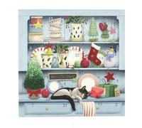 Christmas Dresser Advent Calendar Greetings Card | Christmas Advent Greetings Card with Envelope | Door Advent Calendar - 15x15cm